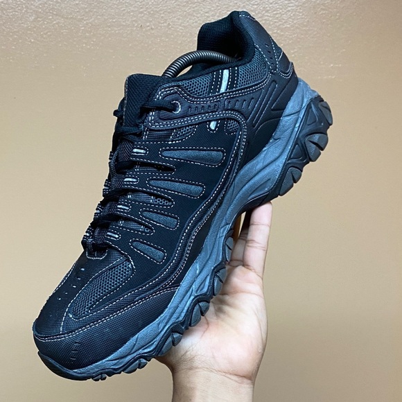 Skechers After Burn Memory Fit Black / Charcoal Size 10 Extra Wide - Picture 7 of 17